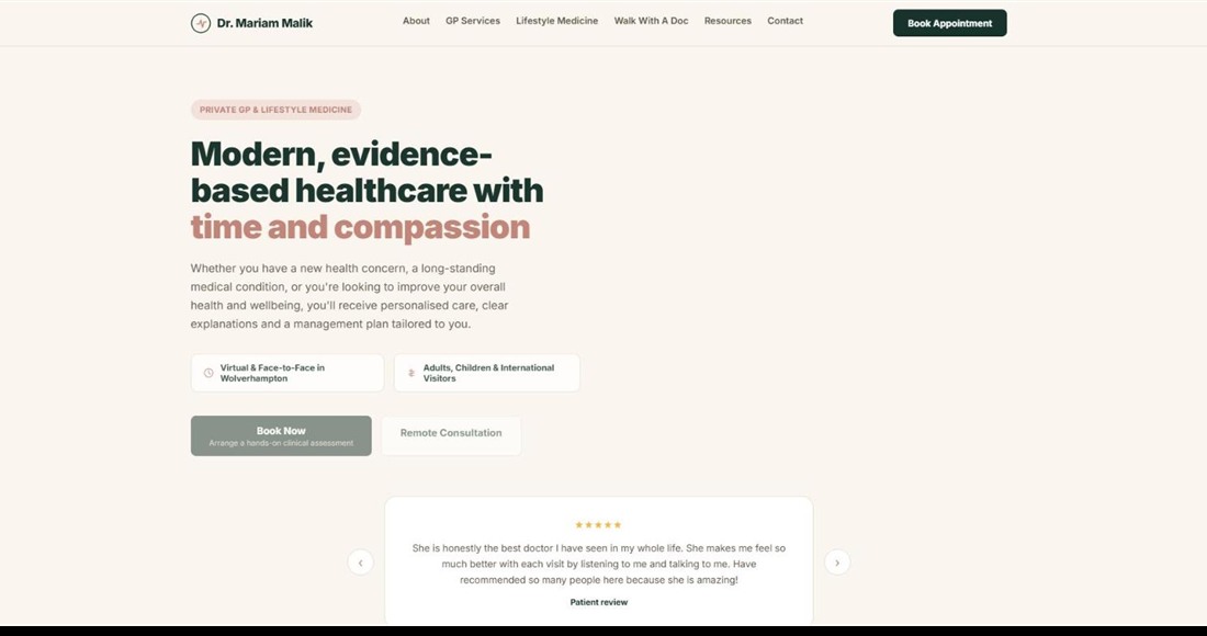 Private Clinic Website & Booking